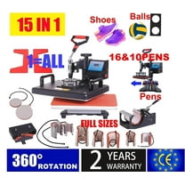 SHUOHAO Brand 15 in 1 Combo Muntifunctional Sublimation Heat Press Machine for T-shirts/Mug/Capall/bottle/pen/shoes
