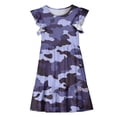 thumbnail image 5 of Amidoa Girls Summer Dresses Tiered A-Line Ruffled Dresses Kids Casual Floral Print Sundress Purple Size 12, 5 of 8
