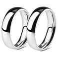 thumbnail image 4 of LaRaso & Co Matching His and Hers 316L Stainless Steel Wedding Bands Ring Set, 6mm Wide, 4 of 5