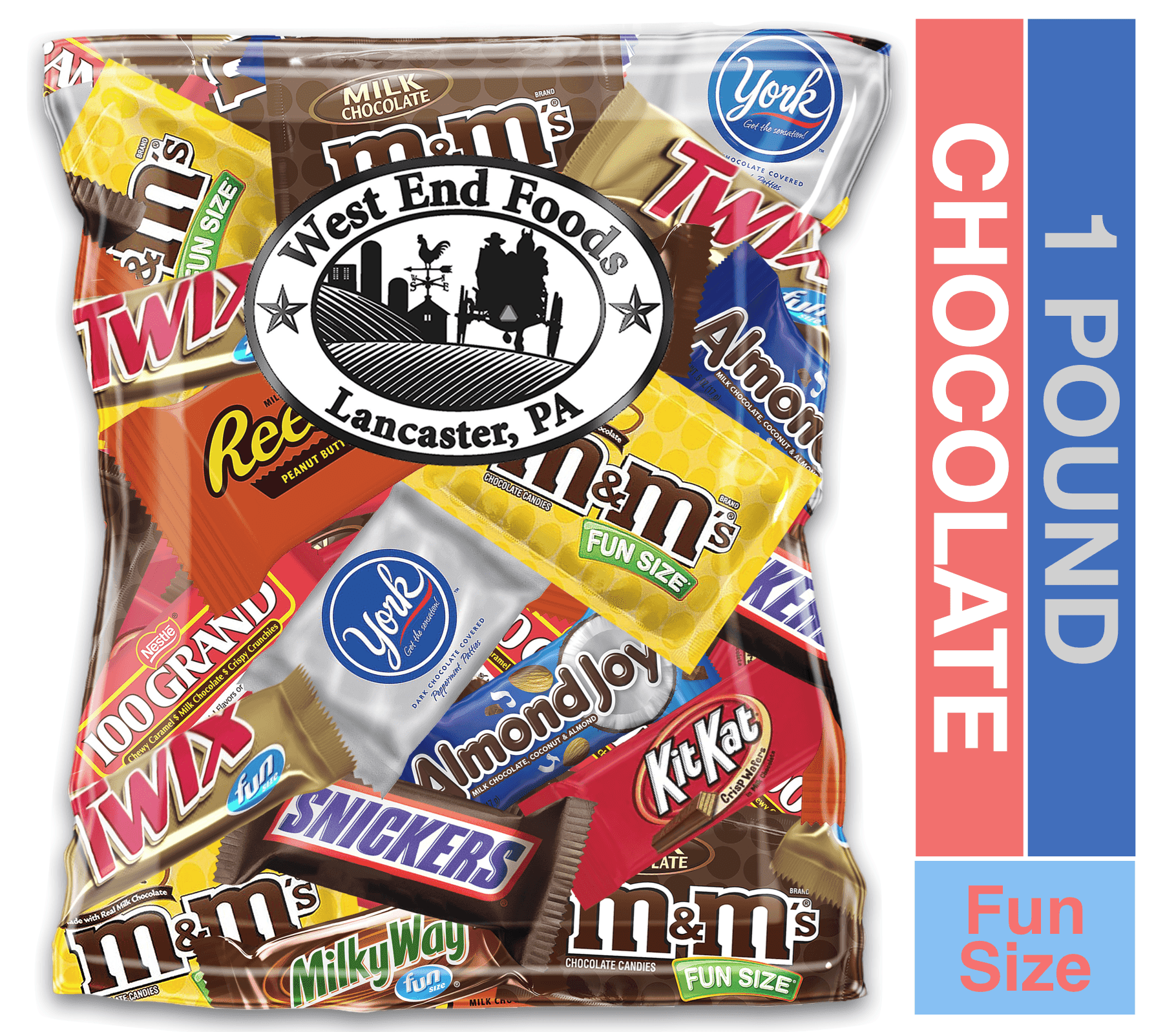 Chocolate Mix Bag Individually wrapped M&M's, Snickers, Milky Way, Twix