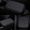 thumbnail image 2 of Auto Center Console Pad Leather Car Armrest Seat Box Cover Protector Universal Fit,Black, 2 of 7