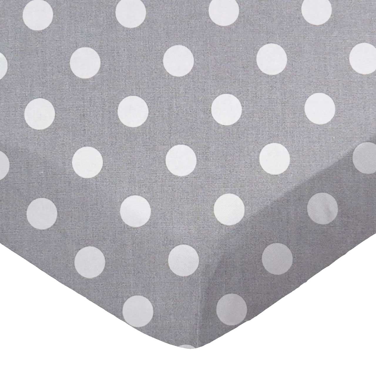 SheetWorld Fitted 100% Cotton Percale Cradle Sheet 18 x 36, Polka Dots Grey