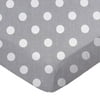 SheetWorld Fitted 100% Cotton Percale Play Yard Sheet Fits BabyBjorn Travel Crib Light 24 x 42, Polka Dots Grey