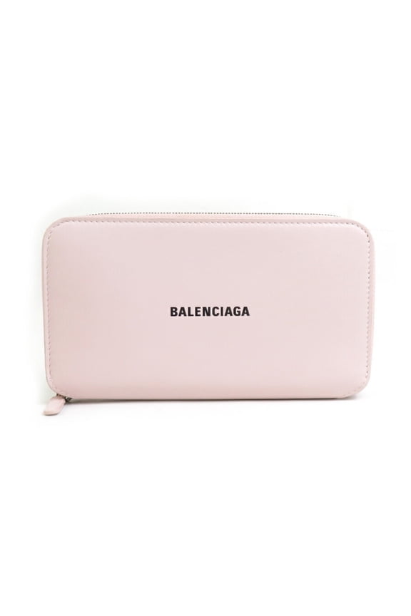 Pre-Owned BALENCIAGA Round Long Wallet Leather Light Pink Men's Women's h30964g (Good)