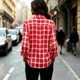 thumbnail image 4 of cocolona Womens Classic Shirts Plaid Color Block Long Sleeve Blouses Collared Button Down Business Work Tops Fall Outfits, 4 of 7