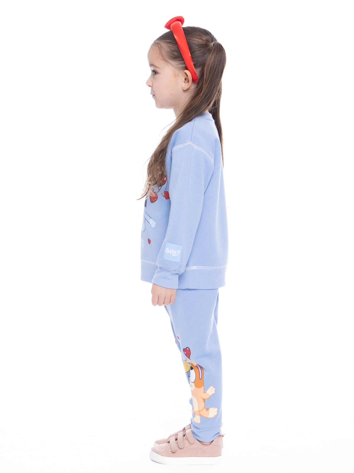 Bluey Toddler Boys or Girls Valentine's Day Graphic Sweatshirt and Joggers Set, 2-Piece, Sizes 12M-5T