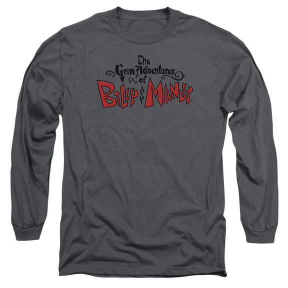 Grim Adventures Of Billy And Mandy Grim  Logo Long Sleeve Adult 18/1 T-Shirt Charcoal