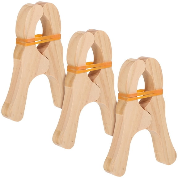 FRCOLOR Wooden Clips for Decoration Beige Large Size 3pcs Ideal for Kids Fort Building Play Silks Beach
