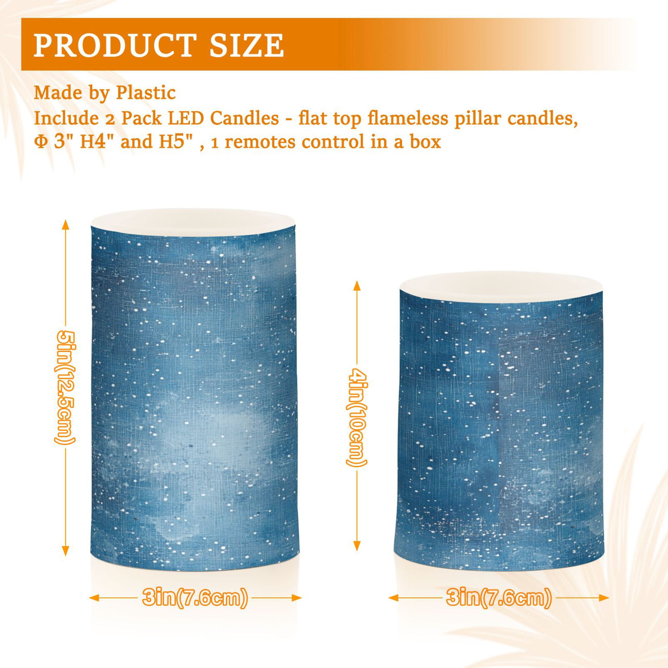 Electronic Candle Light Combination 3x5In, 3x4In Flameless Candle Plastic Festive Decoration Party Christmas Decoration Pretty Beautiful Blue