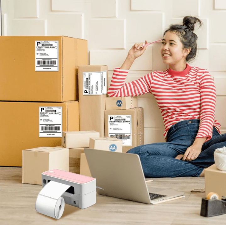 Phomemo Thermal Labels 4x6 for Shipping Packages-500 pcs Shipping Seals Sticker, Direct Printer Label Paper 4x6 Shipping Labels Compatible with Rollo Zebra Brother MUNBYN Phomemo Nelko Omezizy