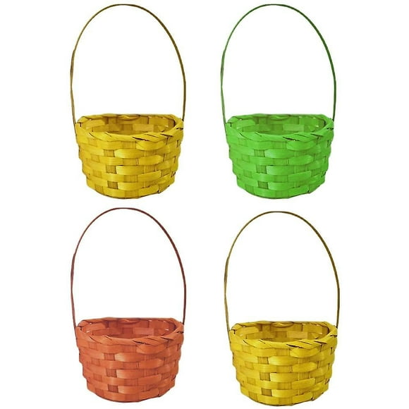 4pcs Wicker Easter Basket Mini Woven Rattan Baskets Easter Egg Basket