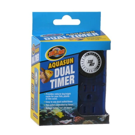 Night Cycle Timer - Zoo Med AquaSun Dual Timer Custom 2 Outlet Day and Night Timer Cycle
