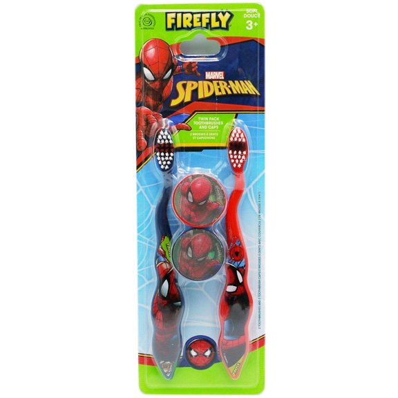 Cepillo de dientes Firefly Spider-Man pack doble con capuchones