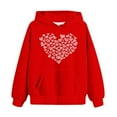 thumbnail image 5 of Kids Valentine Hoodie for Girls Heart Print Pullover Red Cute Oversized Hoodie with Pocket 3-4 5-6 7-8 9-10 11-12 13-14 Years,Size 7-8 T, 5 of 5