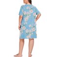 thumbnail image 6 of Cueply Women's Plus Size Nightgown Short Sleeve Sleepshirt Crewneck Nightshirt Nightdress 1X-4X, 6 of 7