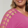 thumbnail image 5 of ATOYSOY Women's Summer Plus Size Raglan Tops Fashion Workout Short Sleeve Basic Tees Activewear V Neck Blouses Casual Hollow Out Tunic Loose Pullover Dressy Pink XXXL, 5 of 5