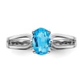 thumbnail image 2 of Auriga Fine Jewelry 14K White Gold 6x4mm Oval Blue Topaz Ring for Women Size 6, 2 of 5