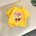 thumbnail image 3 of Tfken Girls Soft Comfy Tops Holiday Daily Wear Short Sleeve Tees Tshirts Graphic Print T-Shirts Fashion Children Trendy Clothes Size 8-10 Years, 3 of 4