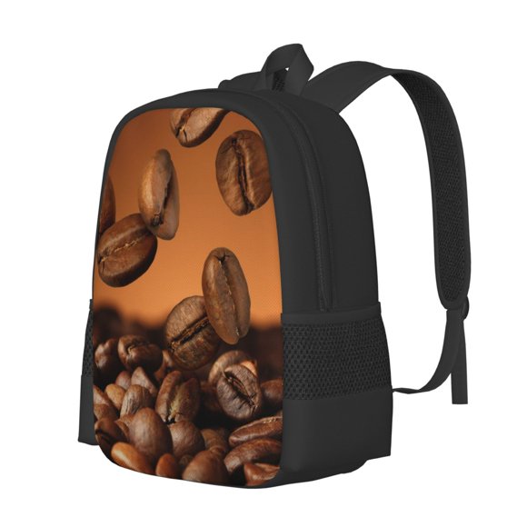 KLL Coffee Beans Pattern Carry on Backpack,16.5x12.5x5.5 Personal Item Bag Carry On Backpack Water Resistant Lightweight Daypack