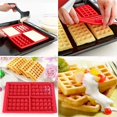 thumbnail image 2 of Silicone Waffle Mold Set 4 Square 5 Heart Shaped DIY Baking Tool Red, 2 of 5