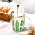 thumbnail image 3 of Yiaed Cactus And Succulent Print Ceramics Coffee,Large Handle Design,Extra Large Tea and Coffee Cup for Office and Home Mugs, 3 of 6