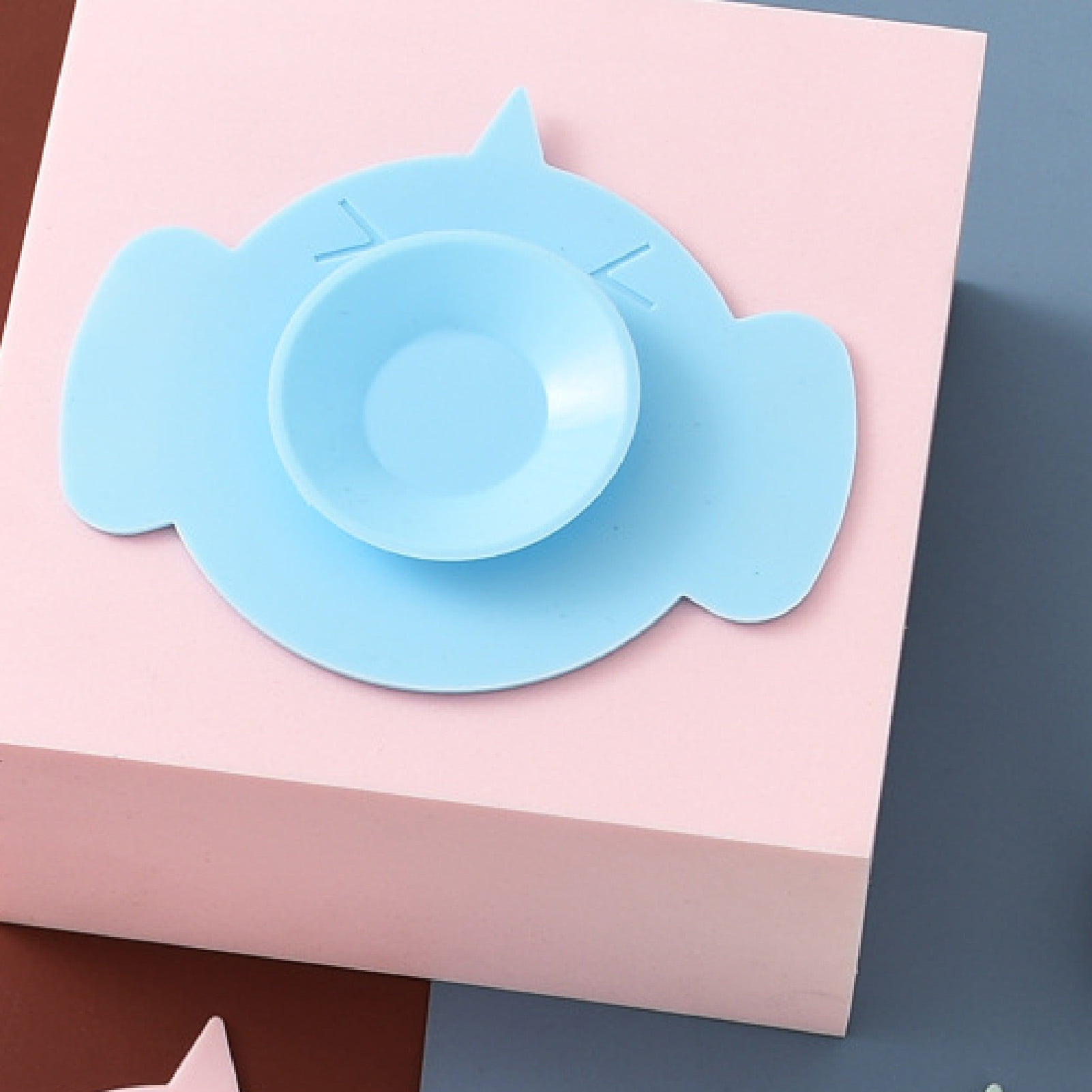 jiaroswwei Suction Cup Placemat Nonslip Antitipping Silicone Elastic Fine Texture Bowl Pads