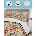thumbnail image 4 of Fall Leaves King Size Down Alternative Comforter, Lightweight Comforter Quilt Bedding Set with Pillow Shams Farmhouse Retro Botanical Floral All Seasons Bed Comforter Duvet Insert 96"x106", 4 of 7
