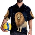 thumbnail image 4 of Leo Constellation Men's Spread Collar Tops, Casual Button Down Shirts for Summer Beach, Printed Short Sleeve Shirts - Unisex, 4 of 6