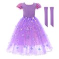 thumbnail image 3 of IBTOM CASTLE Kids Girls Princess Long Maxi Puffy Dress Halloween Christmas Cosplay Fancy Dress up Birthday Party Carnival Evening Pageant Prom Ball Gown, 3 of 8