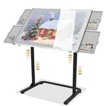 Jigsaw Puzzle Table with Drawers, Puzzle Board for Adults with Metal Legs, Adjustable Angle & Height, Gift for Birthday, 1500 Pieces