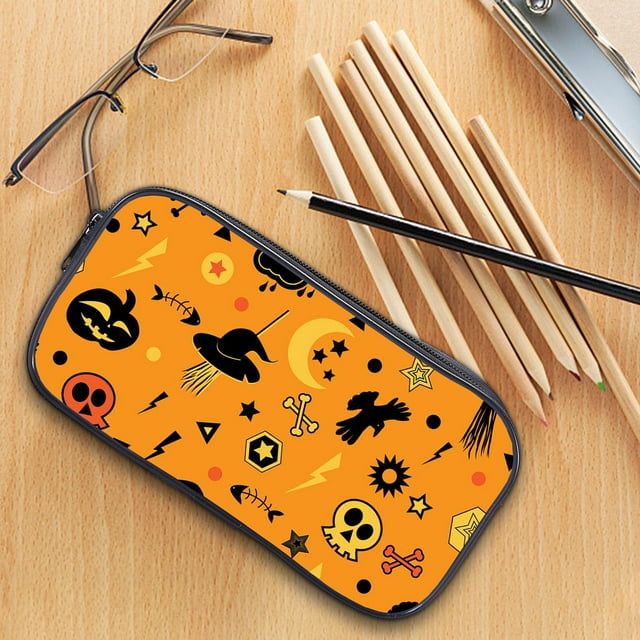 PEONAVET Pencil Sack Halloween Print 's Pencil Case, Large-capacity Student Pencil Case