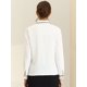thumbnail image 3 of Elegante camisa de contraste para mujer con bolsillo de imitación de manga larga con botones de trabajo blanco XS, 3 of 6