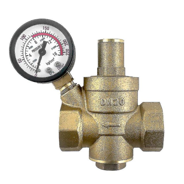 Dn20 Brass Water Pressure Reducer With Adjustable Pressure Reducing Valve Gauge