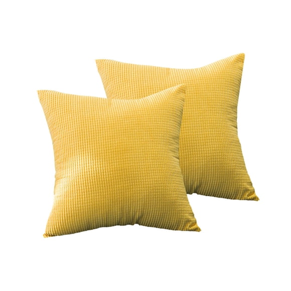 Toystoory 2 piezas de fundas de almohada para sala de estar, cama, funda de almohada cuadrada decorativa, funda de cojín para coche, suministros Decoración del hogar Amarillo