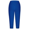 thumbnail image 4 of Gaukiv Womens Lace Trim Capris Stretch Fit Cropped Leggings Blue S, 4 of 6