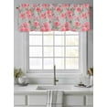 thumbnail image 2 of Pink Rose Valances for Windows, Rod Pocket Kitchen Valance Curtains - Soft & Washable Small Window Treatment for Living Room, Bathroom, Flower Grey 54x18inch, 1 Panel, 2 of 9