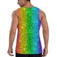 thumbnail image 3 of Easygdp Glitter Rainbow Men's Tank Top, Sleeveless Muscle T Shirts, Breathable, Quick-Dry, Loose for Gym, Running, Fitness - Medium, 3 of 9