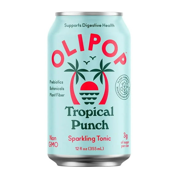 Olipop Tropical Punch 355 ml, 12 fl oz- Case of 12
