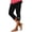 Black, variant on SwiftWear Women's Sparkle Rose Capri Pants - High Waisted Solid Color Leggings with Rhinestone Trim, Plus Size 3XL