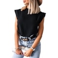 thumbnail image 5 of Franhais Women Plus Size T-shirts, Short Sleeve Summer Loose Tops, Solid Color Casual Blouses, 5 of 7