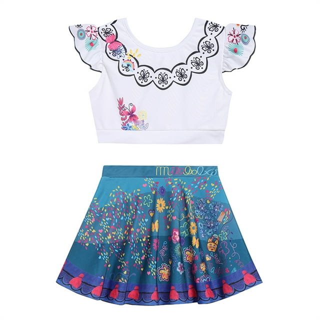 Maillot de Bain Mirabel pour Filles Tout-Petits Encanto Ensemble de Maillot de Bain Deux Pièces Col Rond Sans Manches