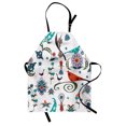 thumbnail image 1 of Ethnic Apron Floral Flowers Swirls Ivy Buds Birds Leaves Ethnic Bohem Inspired Artistic Image, Unisex Kitchen Bib Apron with Adjustable Neck for Cooking Baking Gardening, Multicolor, by Ambesonne, 1 of 3