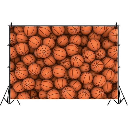 Image of 7x5ft Basketball Backdrop for Photography Basketball Theme Birthday Party Banner Boy Kids Birthday Baby Shower Decoration Backdrop Back to School Students Portraits Sports Classroom Wallp