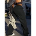 thumbnail image 2 of Women's Plus Size Casual Cargo Pants - Solid Colors, Long & Plain, 2 of 3