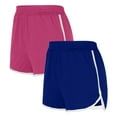 thumbnail image 2 of Feancey 2 Pack Gym Shorts Women Elastic Waist Yoga Dolphin Shorts Summer Active Volleyball Shorts Casual Beach Shorts with Pockets Hot Pink XL, 2 of 3