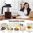 thumbnail image 5 of 64 oz Mason Jar Pitcher with Stainless Steel Filter, Pour Spout Handle Lid, Heavy Duty Glass Airtight & Leak-Proof for Iced Coffee,Tea & Lemonade, 5 of 7