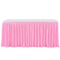 thumbnail image 1 of Pleated Table Skirt For Rectangle Table 9 Ft Ruffle Tutu Table Cloth For Wedding Baby Shower Birthday Party Banquet, 1 of 9