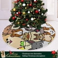 thumbnail image 6 of FMSHPON Colorful Faces Xmas Christmas Tree Skirt Stand Mat for Holiday Party Decoration Indoor Outdoor 48 inches, 6 of 6