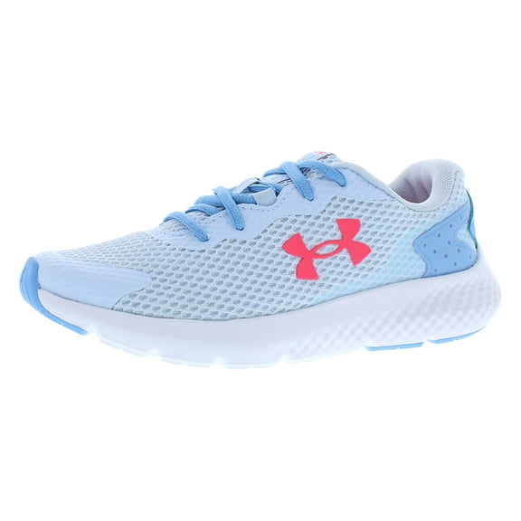 Under Armour Charged Rogue 3 PS Girls Shoes Size 5.5, Color: Halogen Blue/Tonic/Pink Shock