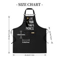thumbnail image 4 of 2 Pack Adjustable Bib Apron with Pockets - Stylish Black Apron with ' LIVE YOUR TIGRES PHONES ' Design Perfect for Cooking & Chefs, 4 of 5